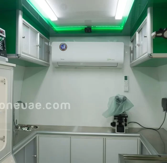 Mobile veterinary clinic inside