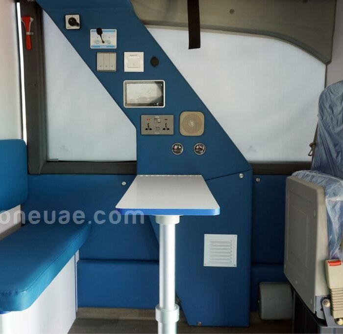 Mobile blood bank bus inside