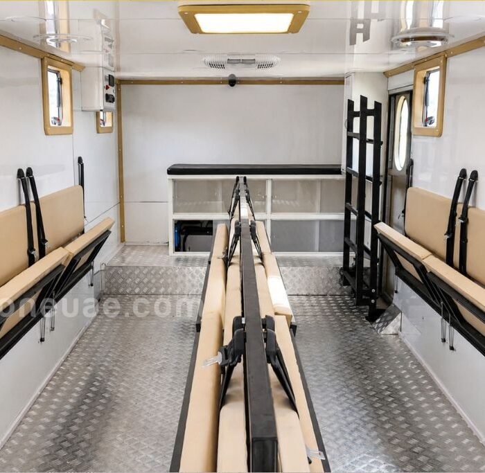 Tactical police rescue truck inside view