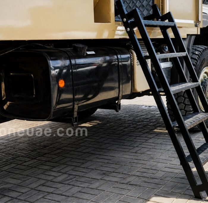 Tactical police rescue truck side stairs