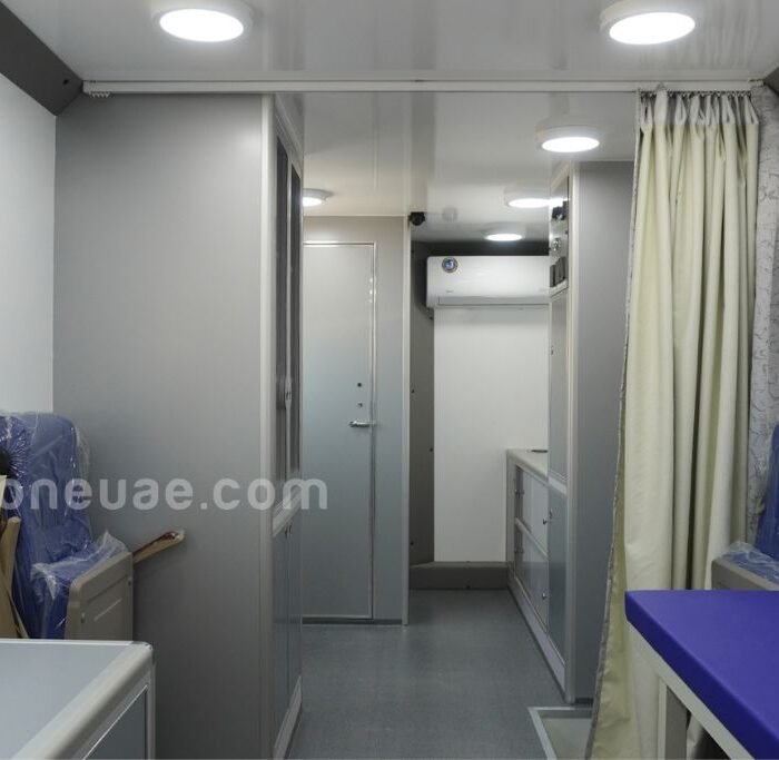 Mobile opd clinic inside cabin