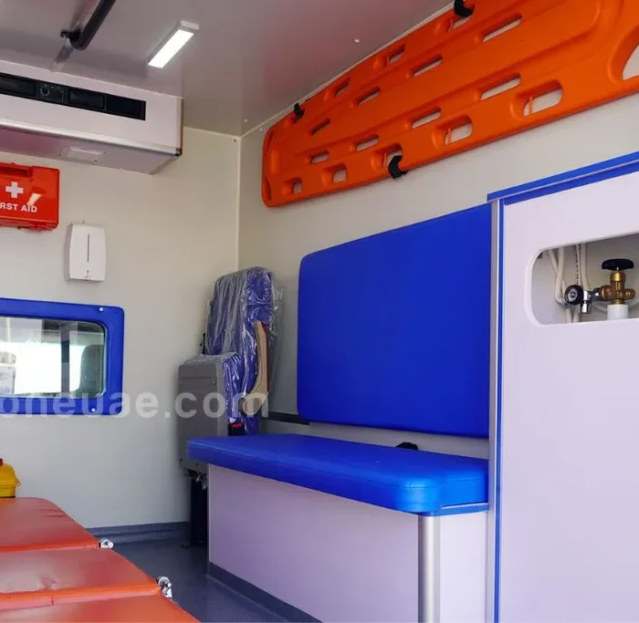 Ambulance Patient Compartment with Attendant Seating and Oxygen Bay