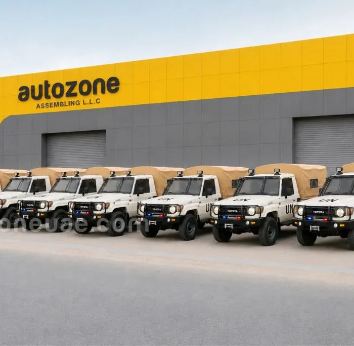 Toyota Land Cruiser 79 UN Fleet at Autozone Facility