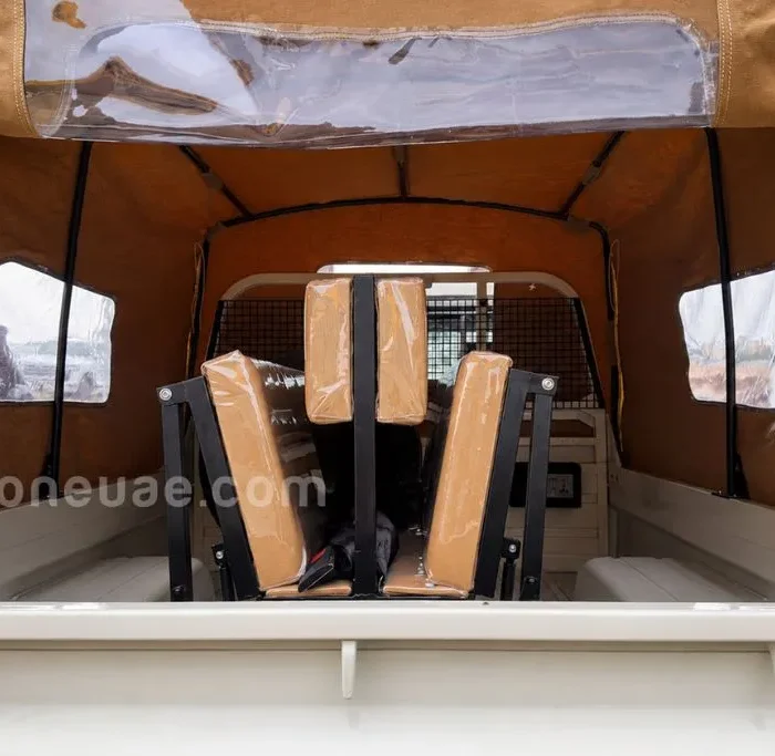 Troop Compartment of UN Land Cruiser 79 Security Vehicle