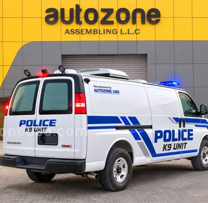 Police K9 Unit Van Rear View